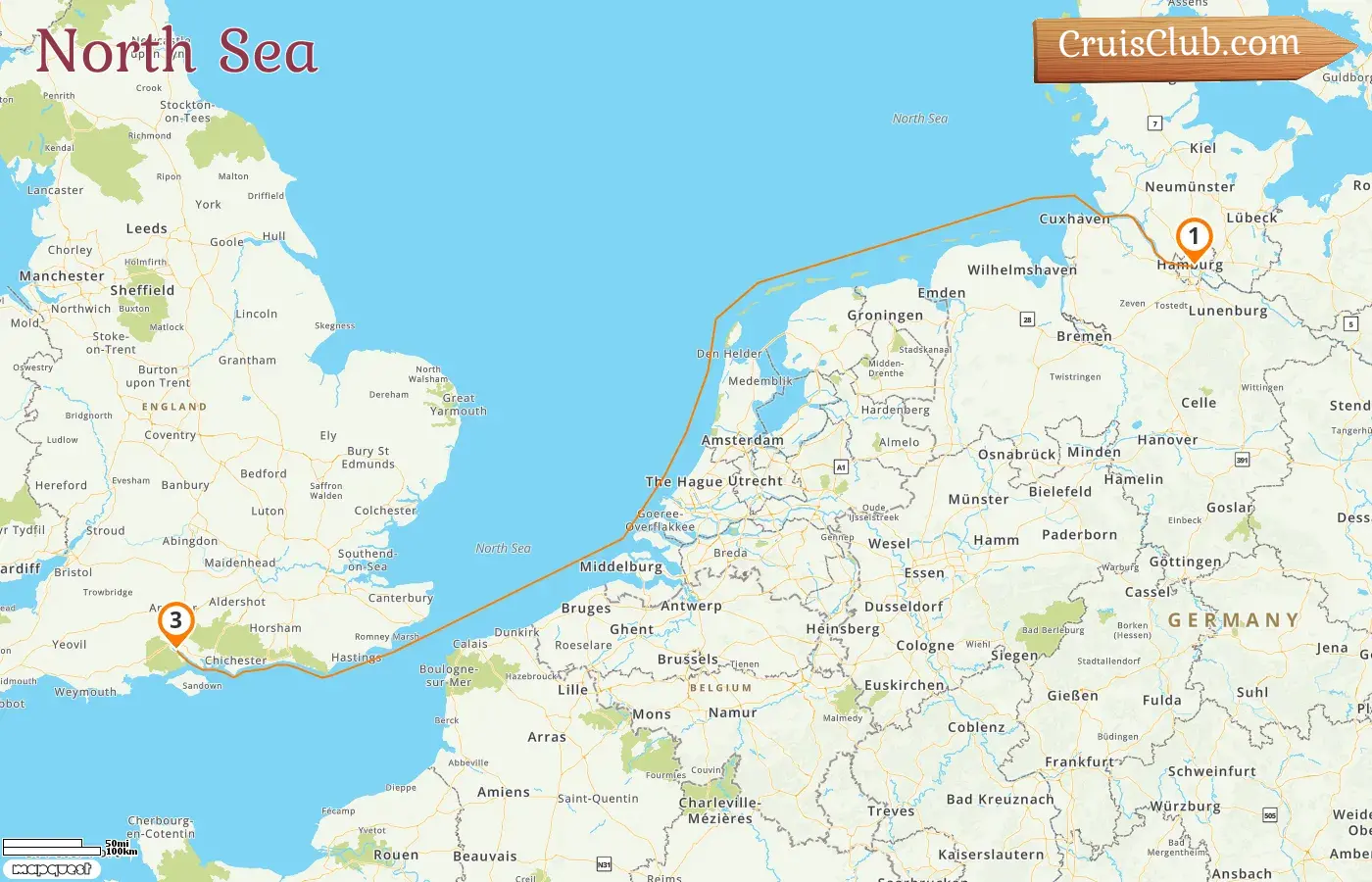 North Sea Cruise Hamburg to Southampton with Germany Calls 0 days