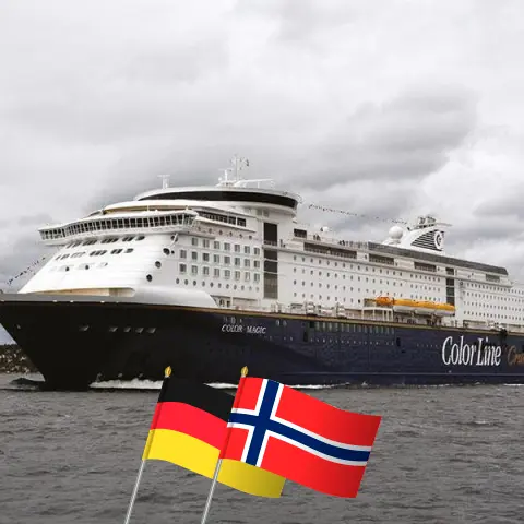 Cruzeiro no Mar Báltico saindo de Kiel a bordo do navio Color Magic com visitas à Alemanha e Noruega por 3 dias