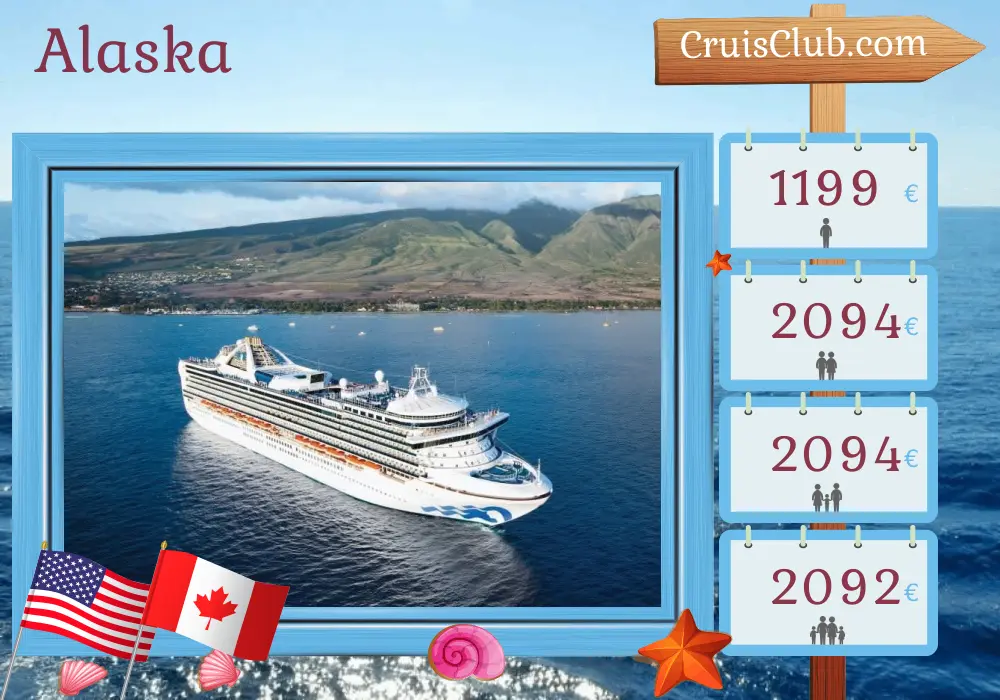 Croisière en Alaska de Whittier / Anchorage à Vancouver à bord du navire Grand Princess avec des visites aux États-Unis et au Canada pendant 8 jours