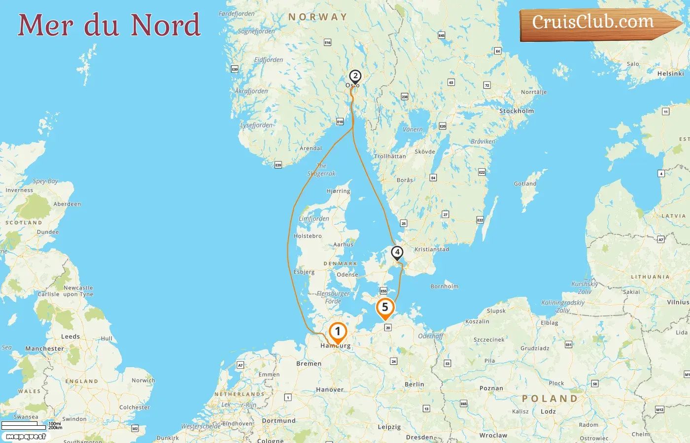 Croisière en mer du Nord de Hambourg à Warnemünde à bord du navire AIDAmar avec des visites en Allemagne, en Norvège et au Danemark pendant 5 jours