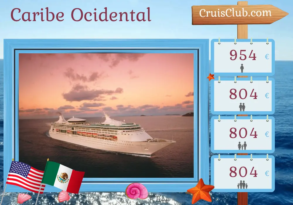 Cruzeiro no Caribe Ocidental a partir de Tampa a bordo do navio Grandeur of the Seas com visitas aos EUA e México por 5 dias