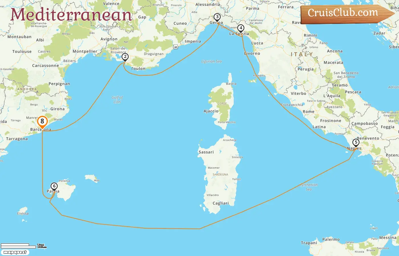 Mediterranean cruise with MSC Fantasia ship