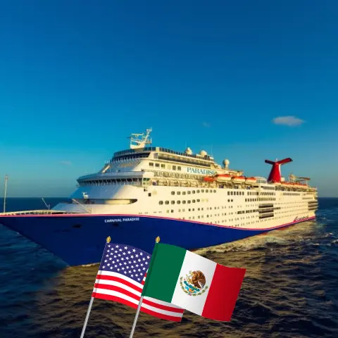 Cruzeiro no Caribe Ocidental a partir de Tampa a bordo do navio Carnival Paradise com visita aos EUA e México por 5 dias