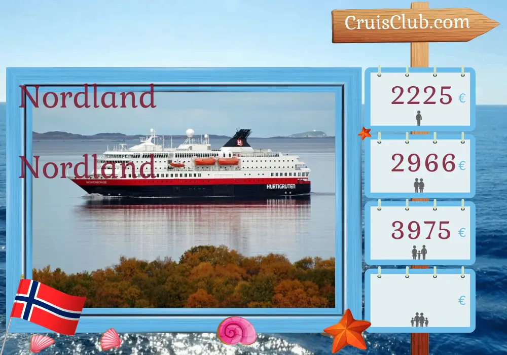 Cruzeiro no Norte da Montanhas a Kirkenes a bordo do navio Nordnorge com visitas à Noruega por 7 dias
