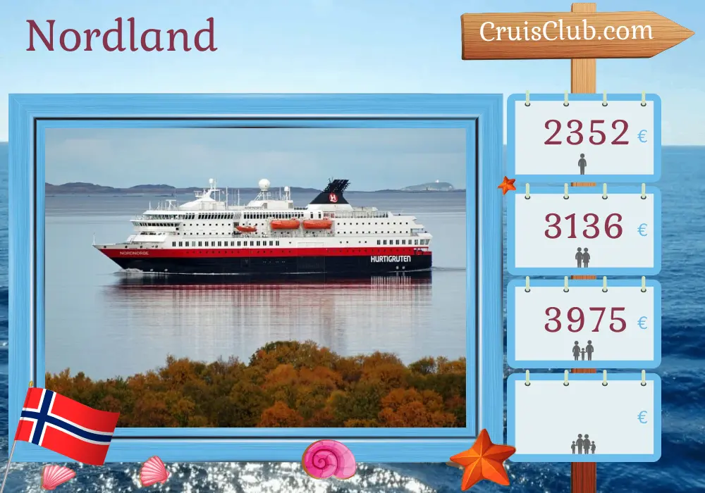 Croisière dans le Nord depuis les montagnes jusqu`à Kirkenes à bord du navire Nordnorge avec des visites en Norvège pendant 7 jours