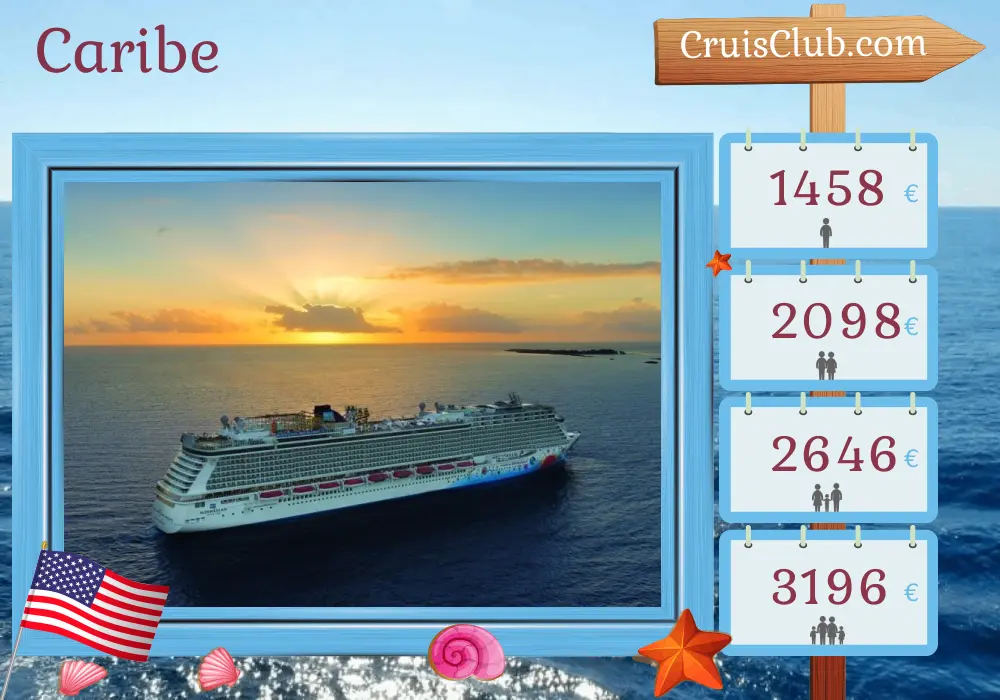 Cruzeiro no Caribe a partir de Miami a bordo do navio Norwegian Breakaway com visitas aos EUA, República Dominicana, Ilhas Virgens Britânicas e Bahamas por 8 dias