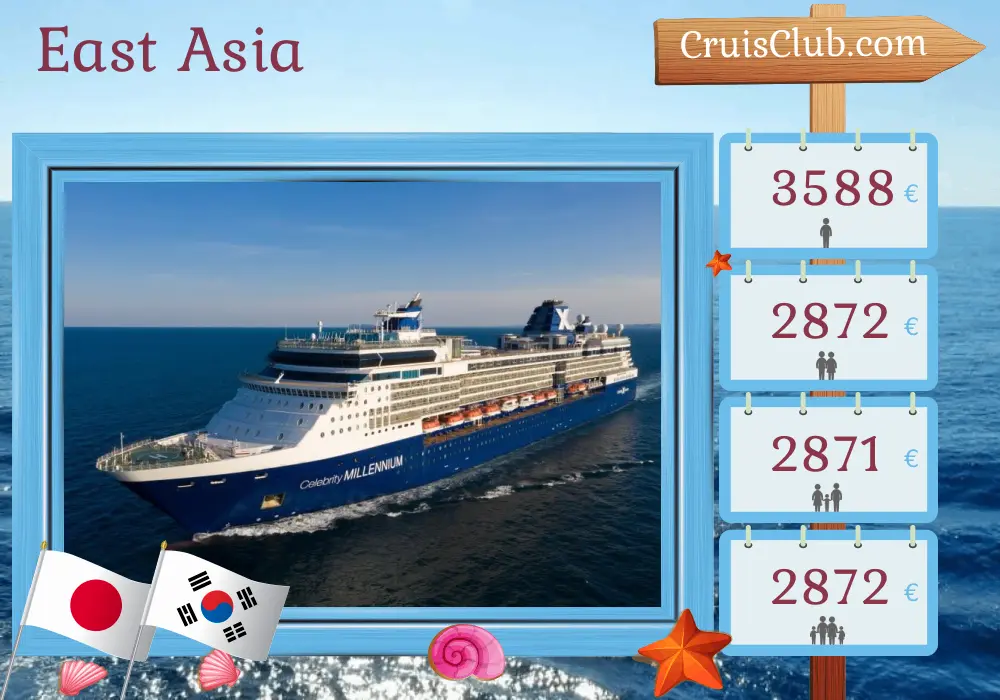 East Asia Cruise on Celebrity Millennium: Yokohama to Japan and South Korea - 13 Days