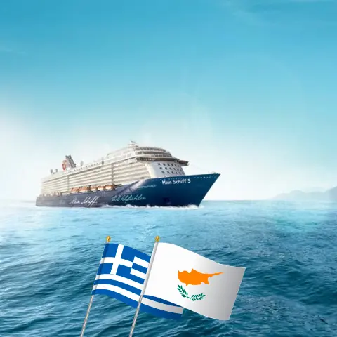 Cruzeiro no Mediterrâneo a partir de Heraklion a bordo do navio Mein Schiff 5 com visitas à Grécia, Chipre e Turquia por 8 dias