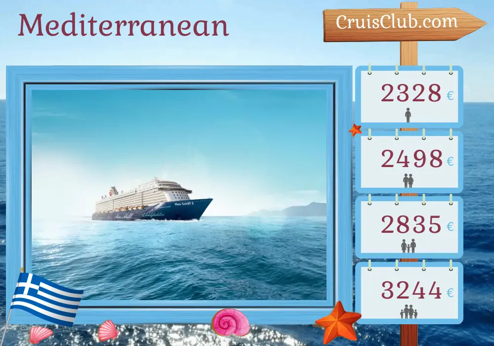 Cruise in the Mediterranean from Heraklion aboard Mein Schiff 5 ship with visits to Greece and Turkey for 8 days