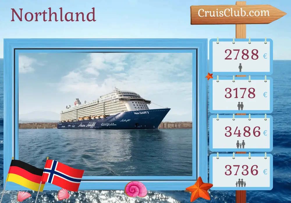 Cruise in the Northland from Kiel aboard Mein Schiff 3 ship with visits to Germany and Norway for 9 days