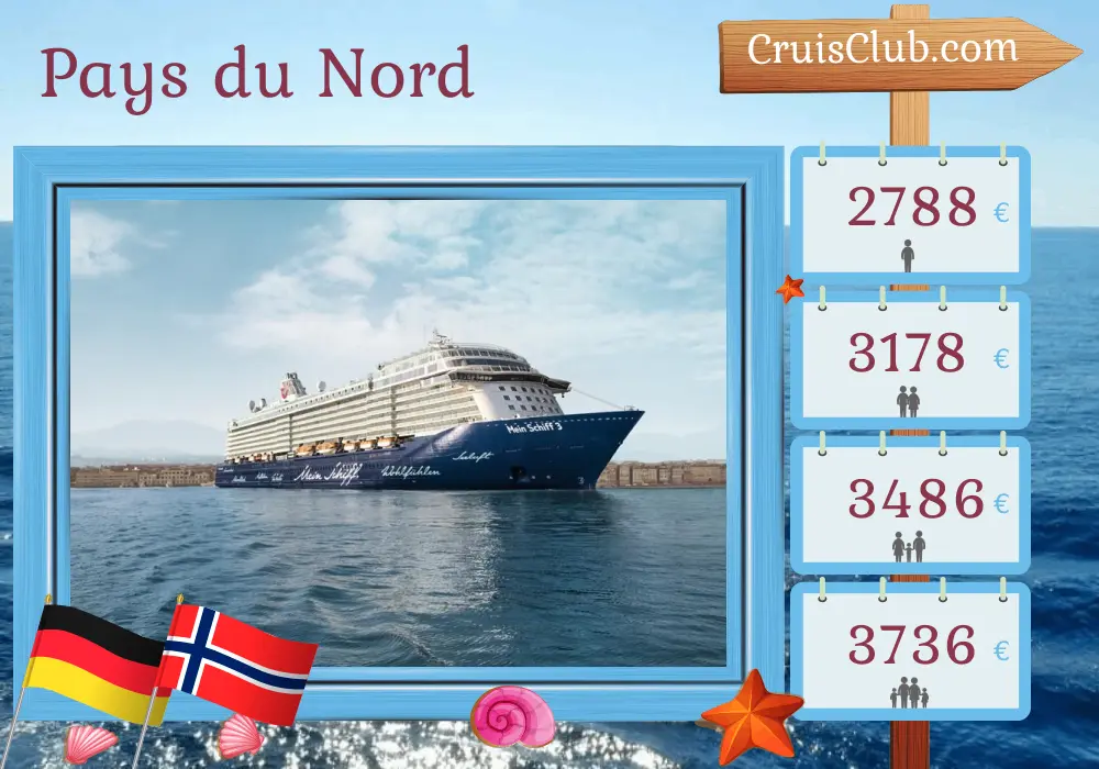 Croisière dans le Nordland depuis Kiel à bord du navire Mein Schiff 3 avec des visites en Allemagne et en Norvège pendant 9 jours