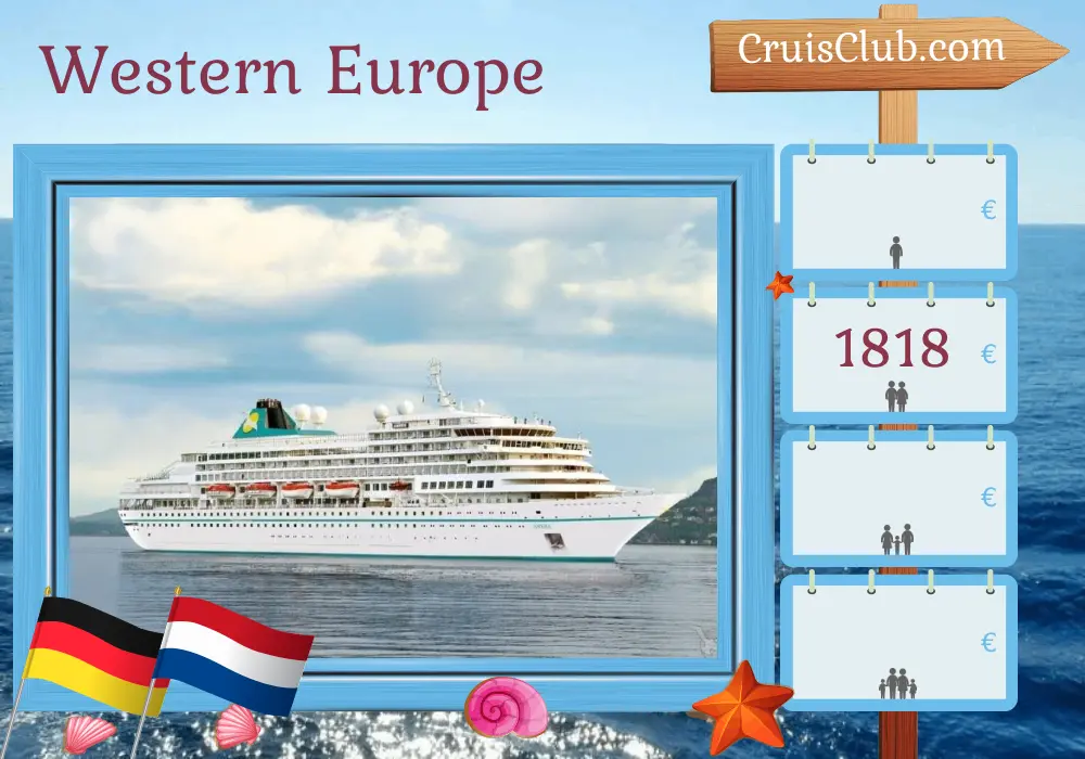 Cruise in the Western Europe from Bremerhaven aboard Amera ship with visits to Germany and Netherlands for 4 days