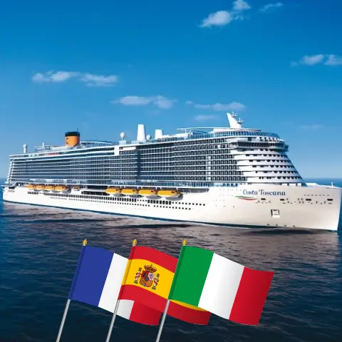Круиз по Средиземноморью из Марселя на борту судна Costa Toscana с посещением Франции, Испании и Италии на 8 дней