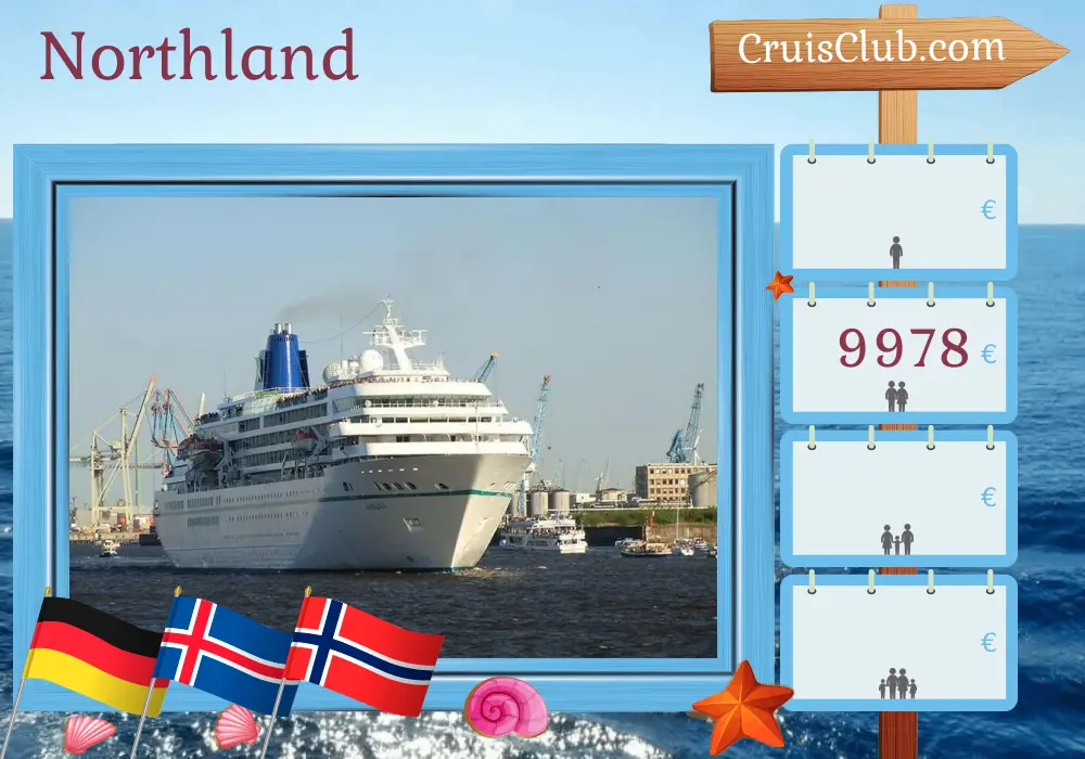 Cruise in the Northland from Bremerhaven aboard Amadea ship with visits to Germany, Iceland, and Norway for 19 days