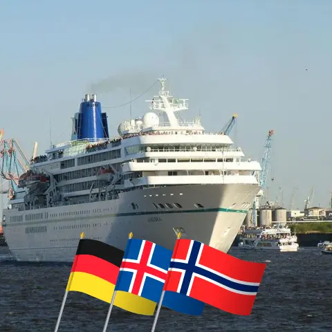 Crucero en el Norte desde Bremerhaven a bordo del barco Amadea con visitas a Alemania, Islandia y Noruega durante 19 días