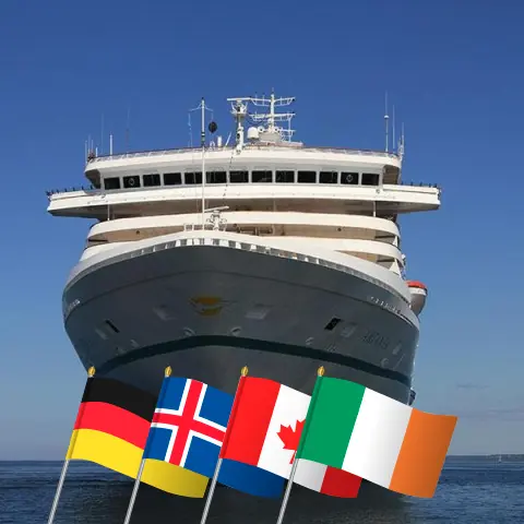 Transatlantikkreuzfahrt von Bremerhaven an Bord des Schiffes Artania mit Besuchen in Deutschland, Island, Grönland, Kanada, Saint Pierre und Miquelon und Irland für 45 Tage