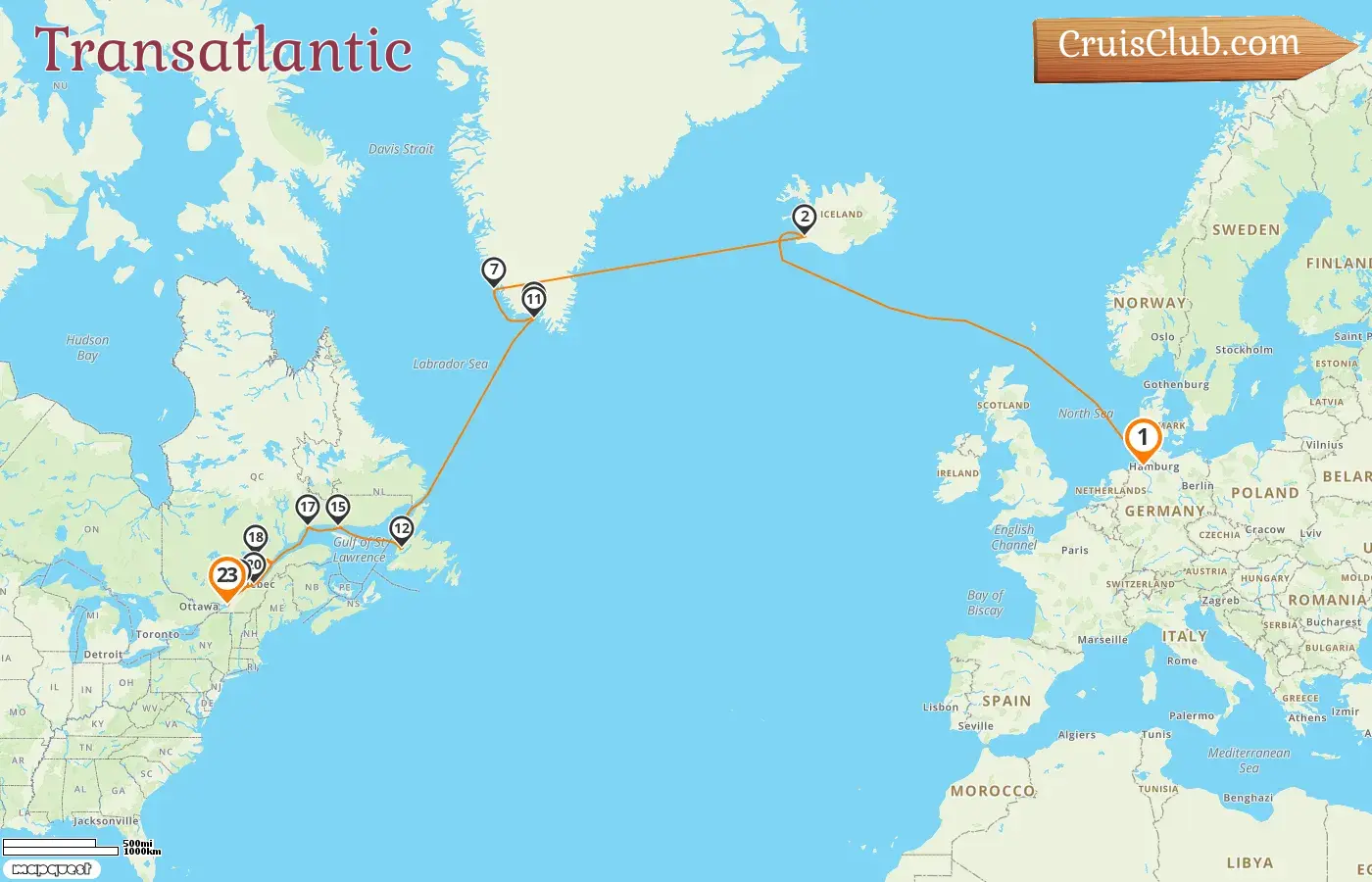 Artania Transatlantic Cruise from Bremerhaven to Montreal