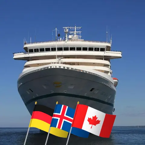 Croisière transatlantique de Bremerhaven à Montréal à bord du navire Artania avec des visites en Allemagne, en Islande, au Groenland et au Canada pendant 23 jours