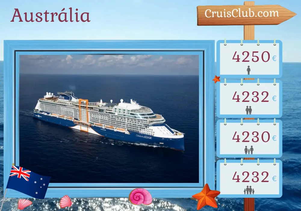 Cruzeiro na Austrália a partir de Sydney a bordo do navio Celebrity Edge com visitas à Austrália por 12 dias