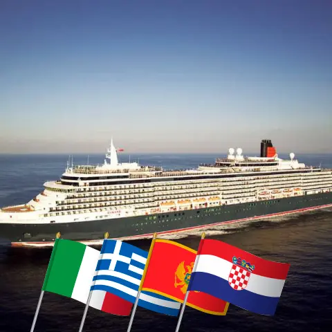 Cruzeiro no Mediterrâneo de Civitavecchia a Trieste a bordo do navio Queen Victoria com visitas à Itália, Grécia, Montenegro e Croácia por 8 dias