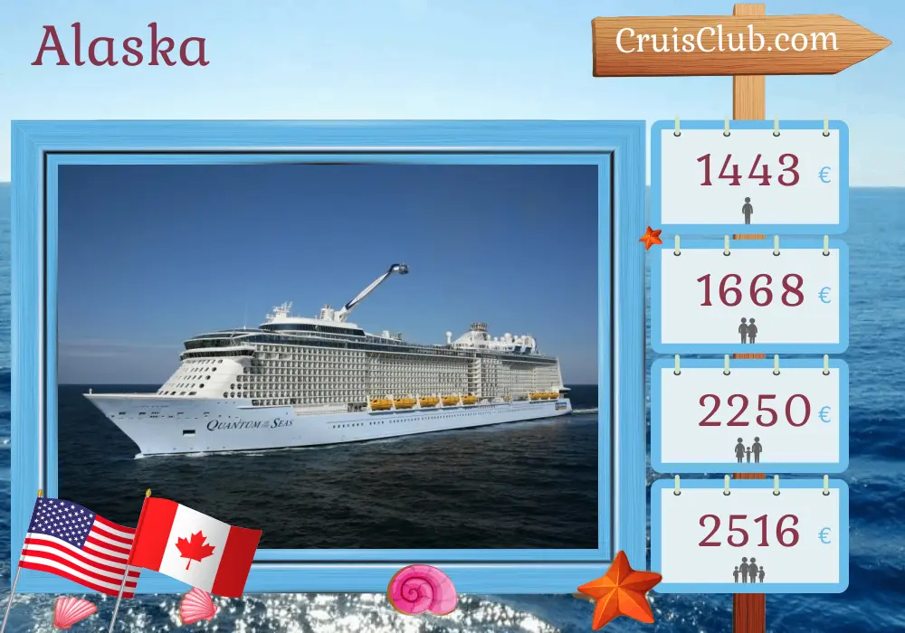 Crucero por Alaska desde Seattle a bordo del barco Quantum of the Seas con visitas a Estados Unidos y Canadá durante 8 días