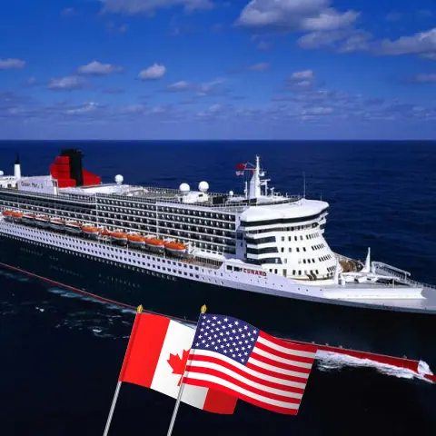Croisière dans l`Atlantique de Québec à New York à bord du navire Queen Mary 2 avec des arrêts au Canada et aux États-Unis pendant 8 jours