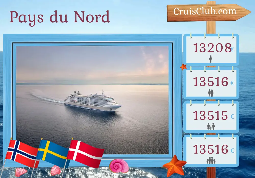 Croisière dans le Nord depuis Southampton jusqu`à Copenhague à bord du navire Silver Dawn avec des visites en Norvège, en Suède et au Danemark pendant 13 jours