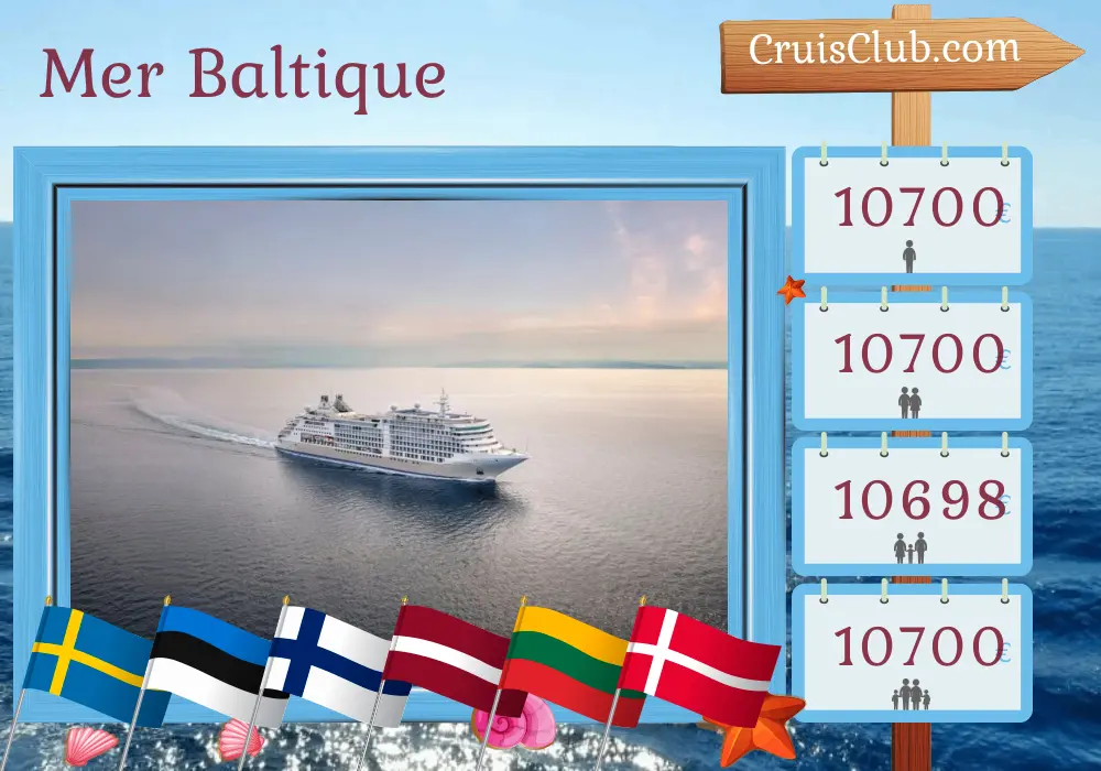 Croisière en mer Baltique de Stockholm à Copenhague à bord du navire Silver Dawn avec des visites en Suède, en Estonie, en Finlande, en Lettonie, en Lituanie, en Pologne et au Danemark pendant 8 jours
