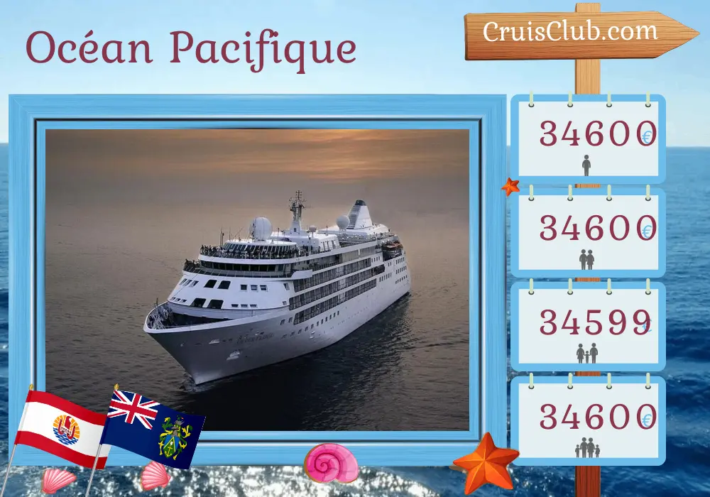 Croisière dans l`océan Pacifique de Papeete à Valparaíso à bord du navire Silver Cloud avec des arrêts en Polynésie française, à Pitcairn et au Chili pendant 24 jours