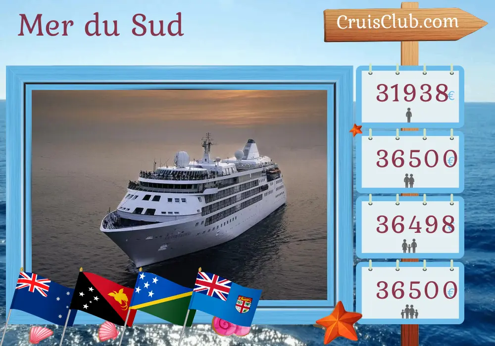 Croisière en mer du Sud de Darwin à Lautoka à bord du navire Silver Cloud avec visites en Australie, Papouasie-Nouvelle-Guinée, Vanuatu et Fidji pendant 22 jours