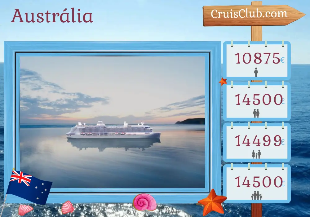 Cruzeiro na Austrália de Cairns a Sydney a bordo do navio Silver Nova com visitas à Austrália por 17 dias