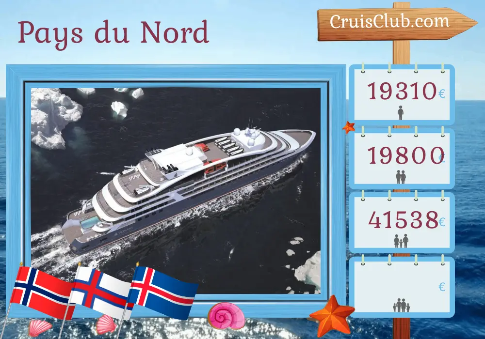 Croisière dans le Nordland de Bergen à Reykjavik à bord du navire Le Champlain avec des visites en Norvège, aux Îles Féroé et en Islande pendant 11 jours