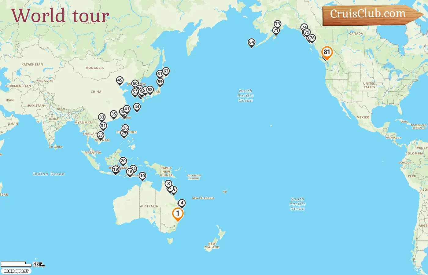 World tour cruise