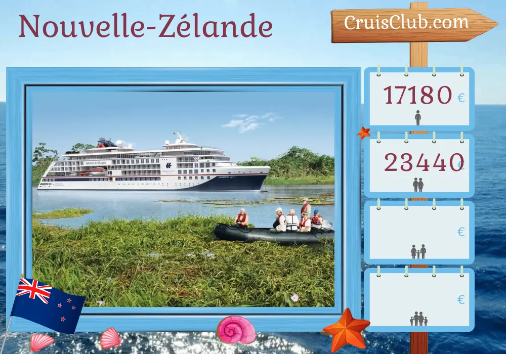 Croisière en Nouvelle-Zélande de Lyttelton à Nouméa à bord du navire HANSEATIC spirit avec des visites en Nouvelle-Zélande, à l`île de Norfolk et en Nouvelle-Calédonie pendant 18 jours