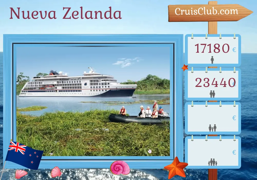 Crucero en Nueva Zelanda de Lyttelton a Nouméa a bordo del barco HANSEATIC spirit con visitas a Nueva Zelanda, Isla Norfolk y Nueva Caledonia durante 18 días