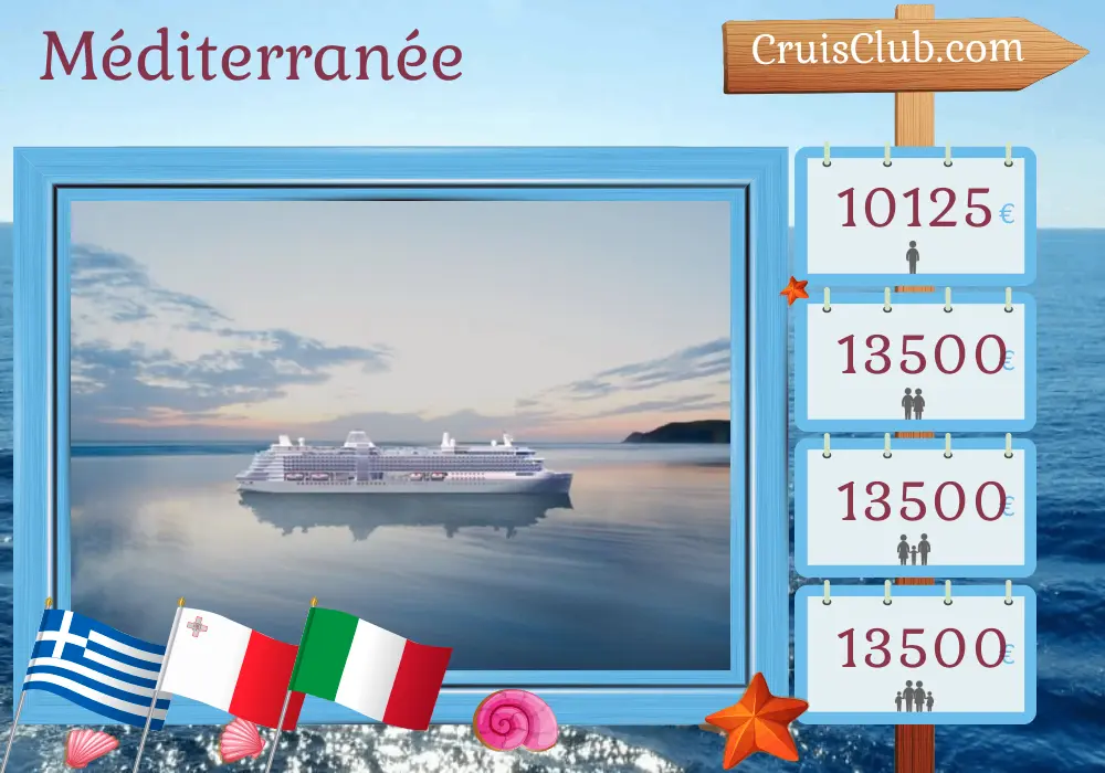 Croisière en Méditerranée de Pirée à Civitavecchia à bord du navire Silver Ray avec visites en Grèce, en Turquie, à Malte et en Italie pendant 13 jours