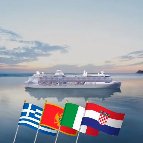 Crucero por el Mediterráneo desde El Pireo a Venecia a bordo del barco Silver Ray con visitas a Grecia, Montenegro, Italia y Croacia durante 12 días