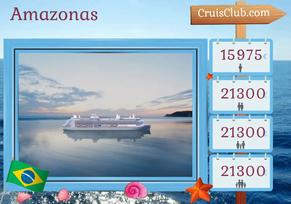 Crucero por el Amazonas desde Río de Janeiro hasta Bridgetown a bordo del barco Silver Ray con visitas a Brasil, la Guayana Francesa y Barbados durante 21 días