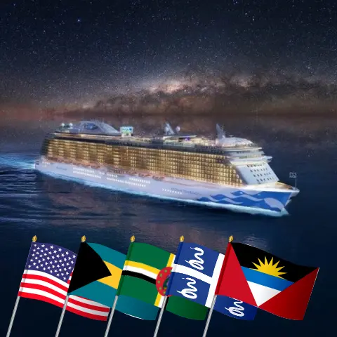 Cruise in the Eastern Caribbean from Fort Lauderdale aboard Enchanted Princess ship with visits to USA, Bahamas, Dominica, and Martinique for 11 days