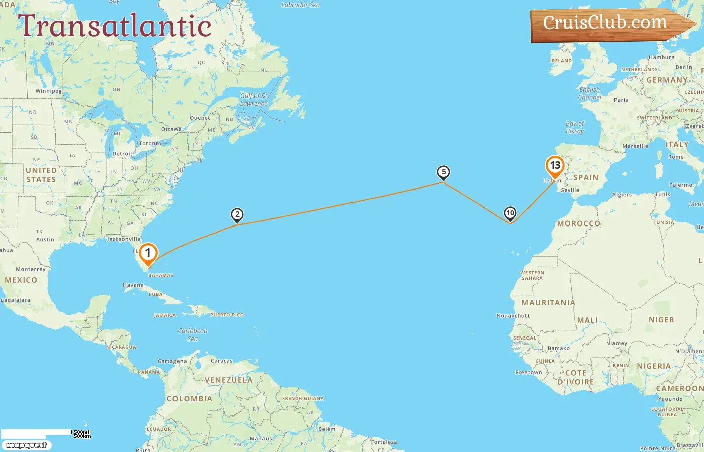 Transatlantic Cruise from Miami to Lisbon