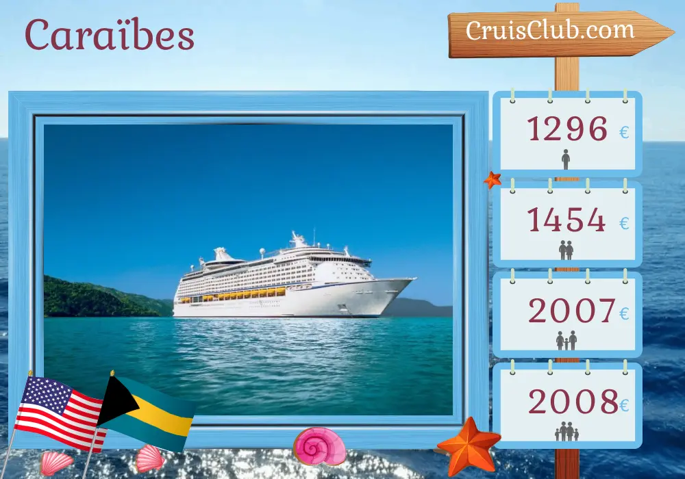 Croisière dans les Caraïbes depuis Port Canaveral / Orlando à bord du navire Aventure des Mers avec des visites aux États-Unis, aux Bahamas, en République dominicaine et à Haïti pendant 7 jours