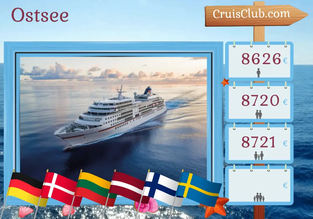 Kreuzfahrt in der Ostsee von Hamburg nach Stockholm an Bord des Schiffes MS EUROPA mit Besuchen in Deutschland, Dänemark, Litauen, Lettland, Finnland und Schweden für 9 Tage
