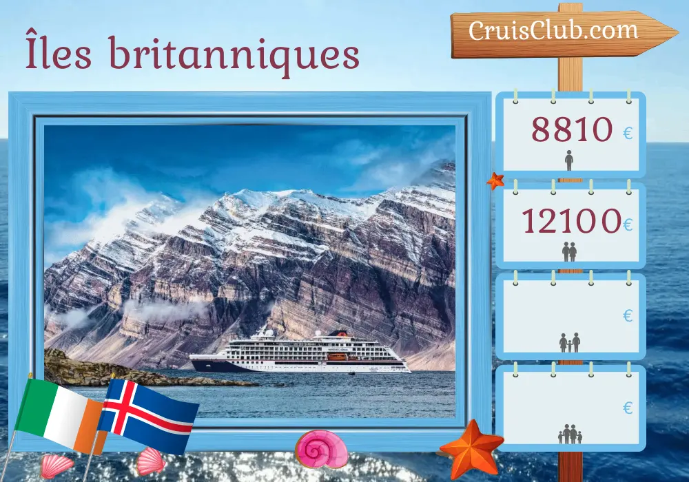 Croisière dans les îles britanniques de Dublin à Reykjavik à bord du navire HANSEATIC nature avec visites en Irlande et en Islande pendant 11 jours