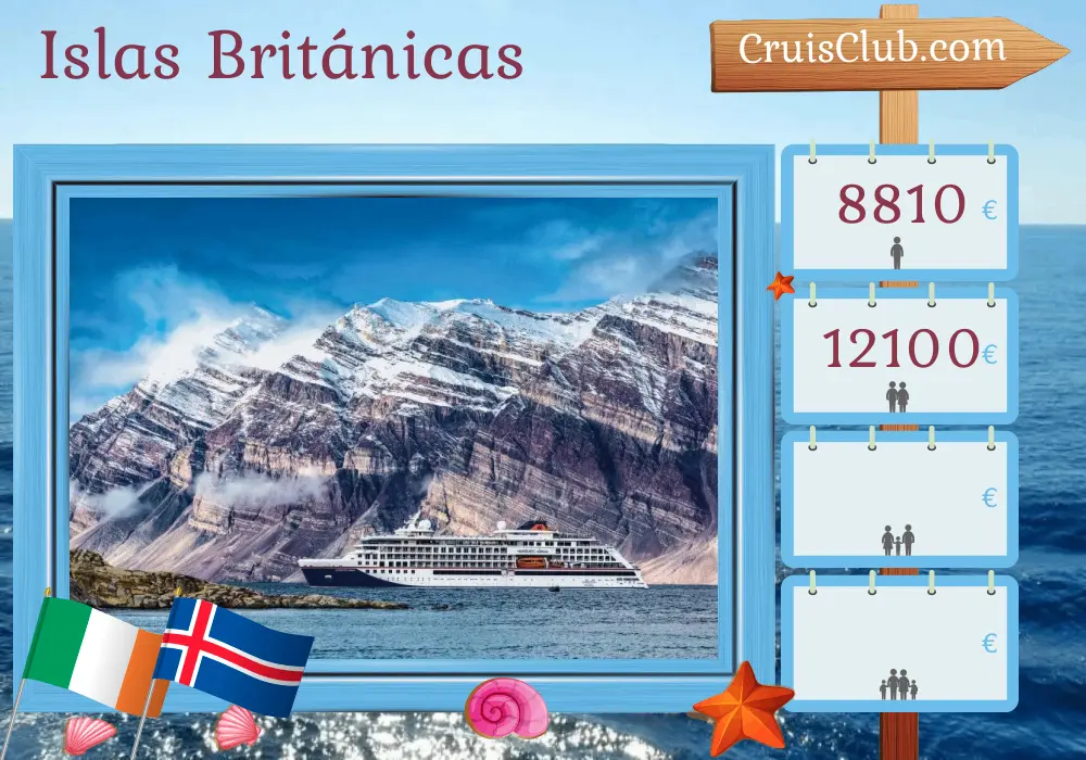 Crucero en las Islas Británicas desde Dublín a Reykjavik a bordo del barco HANSEATIC nature con visitas a Irlanda e Islandia durante 11 días