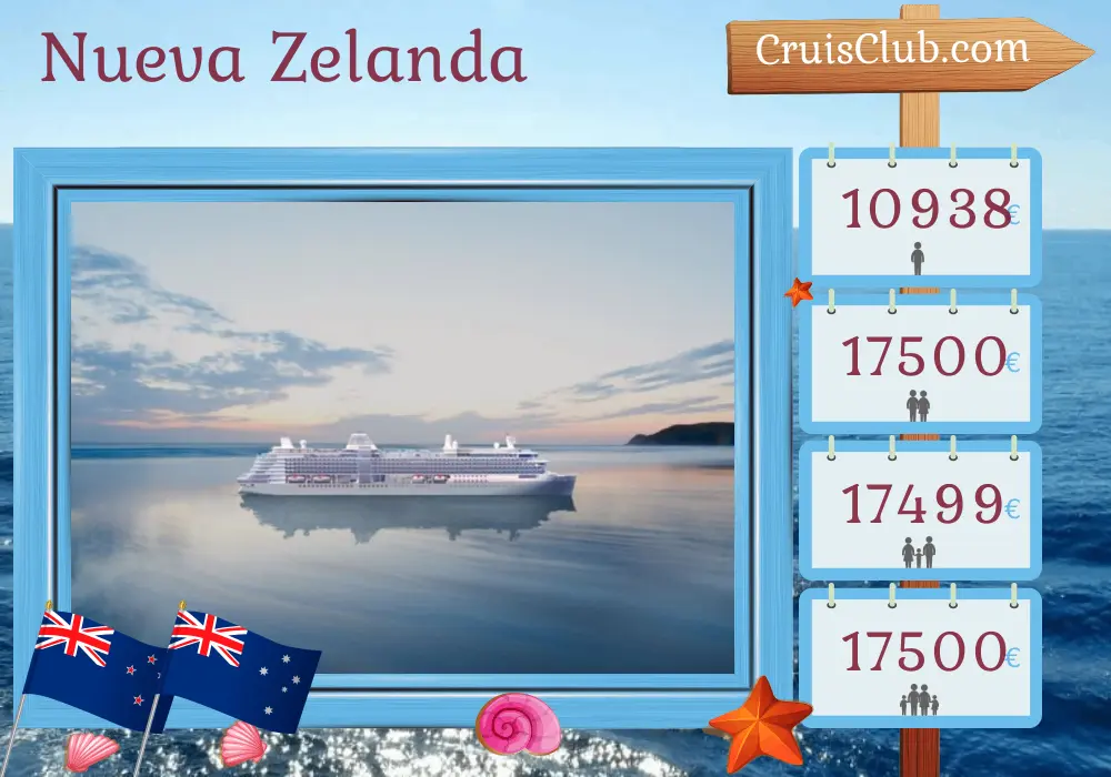 Crucero de Nueva Zelanda desde Auckland a Melbourne a bordo del barco Silver Nova con visitas a Nueva Zelanda y Australia durante 17 días
