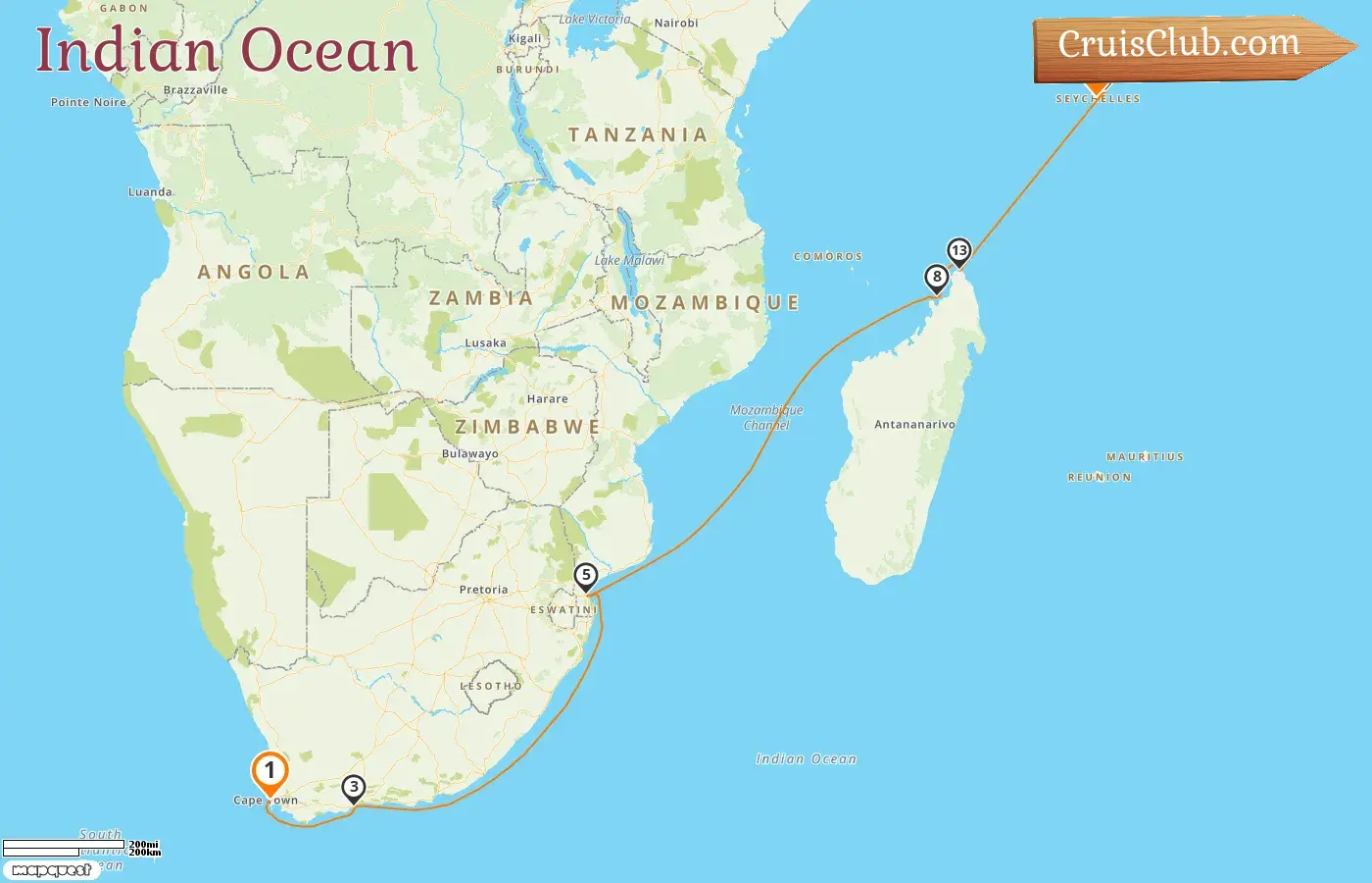Indian Ocean Cruise from Cape Town to Mahé