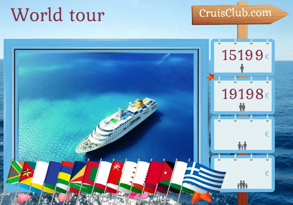 World Tour Cruise from Cape Town to Istanbul aboard MS Hamburg ship