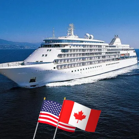 Cruzeiro na América do Norte de Nova Iorque a Quebec a bordo do navio Silver Shadow com visitas aos EUA e ao Canadá por 13 dias