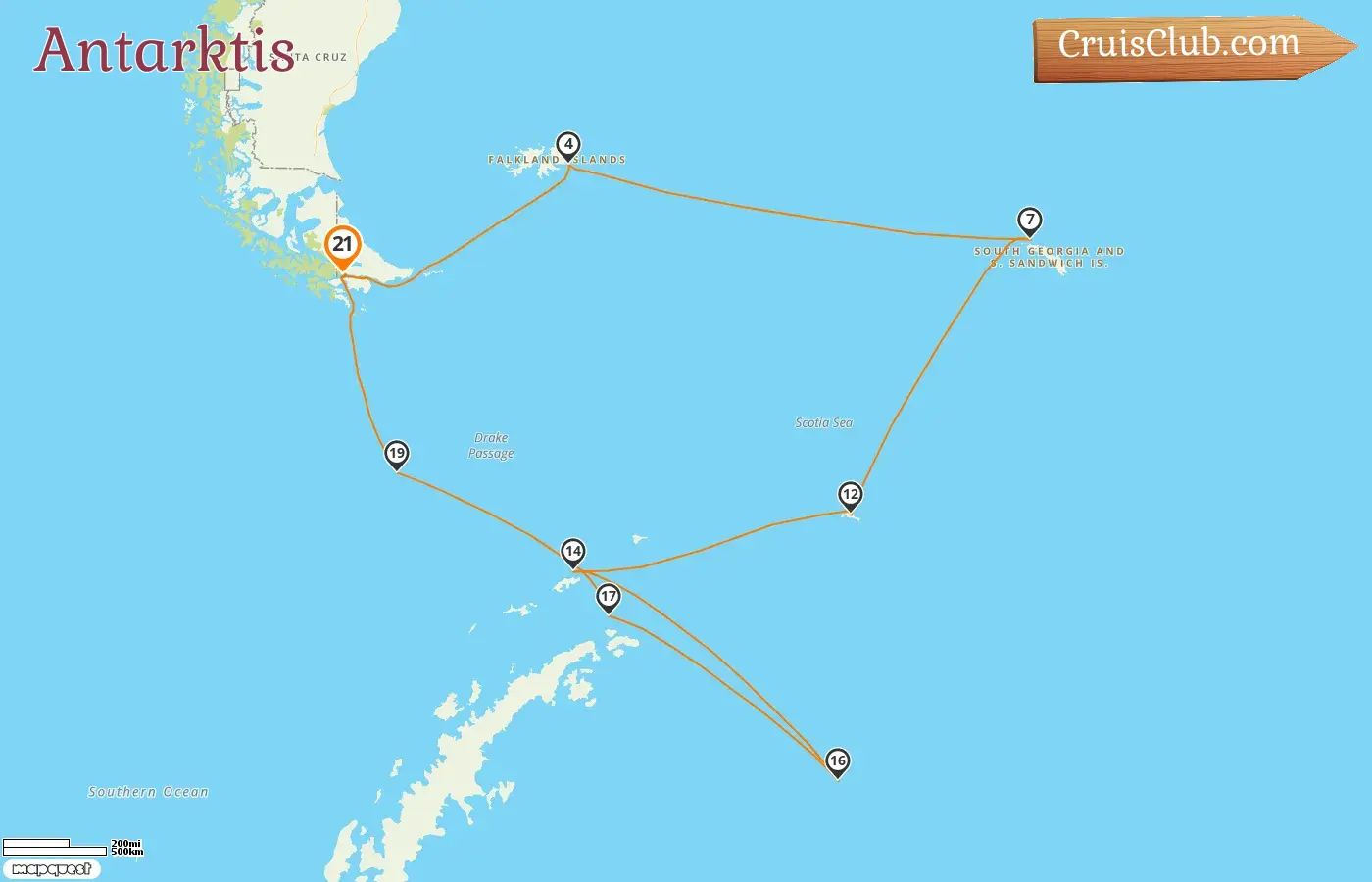 Antarktis-Kreuzfahrt ab Ushuaia an Bord des Schiffes HANSEATIC inspiration mit Besuchen in Argentinien und den Falklandinseln für 23 Tage