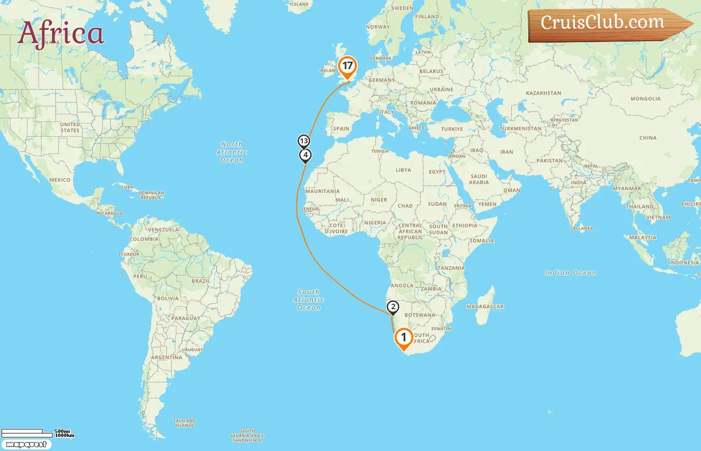 Queen Victoria: Africa Cruise: Cape Town to Southampton